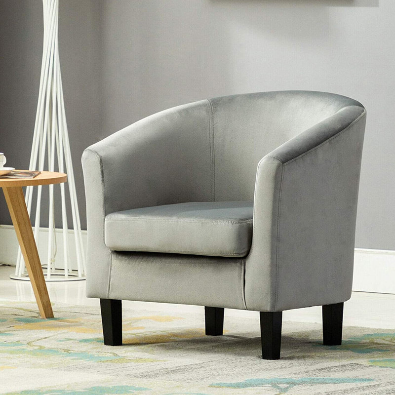 Petty Upholstered Barrel Chair, Grey