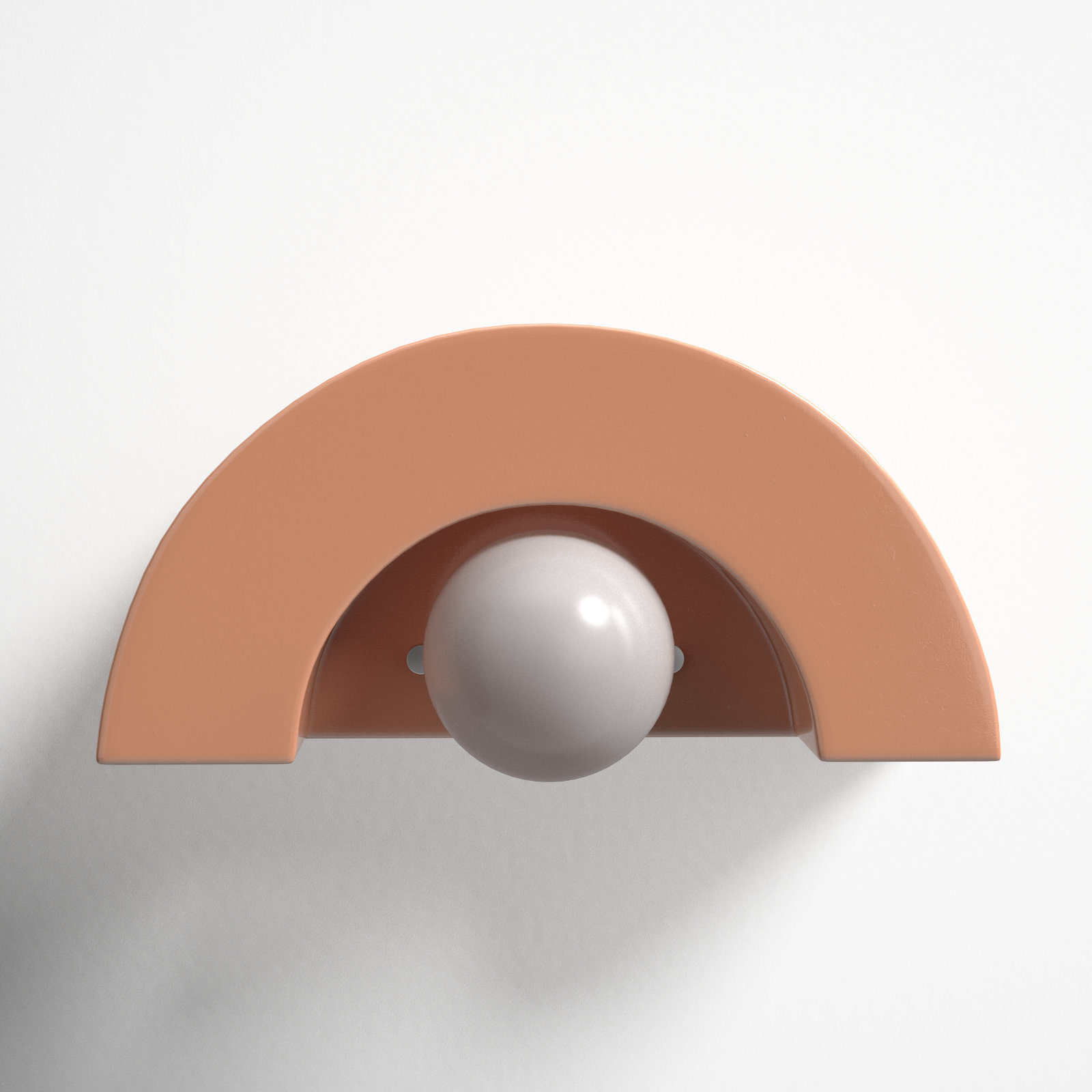 Payam Single Light Dimmable Demilune Sconce, Gloss Blush