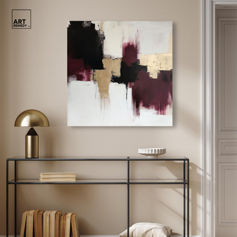 Décoration murale élégante Golden Dusk III par Art Remedy, H 40 po x l 40 po, Toile tendue, Peinture sans cadre