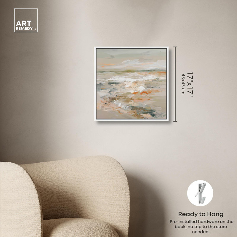 Impression sur toile « Pale Firmament I » par Art Remedy, H 20 po x l 20 po, Cadre blanc