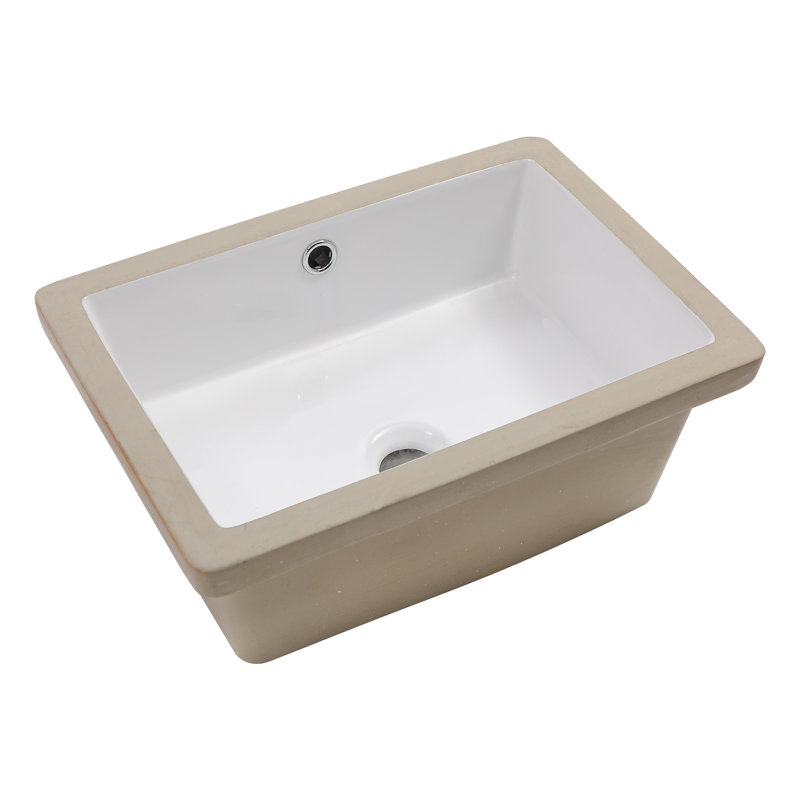 Mocoloo 17"L x 12"W Ceramic Rectangular Undermount Bathroom Sink with Overflow
