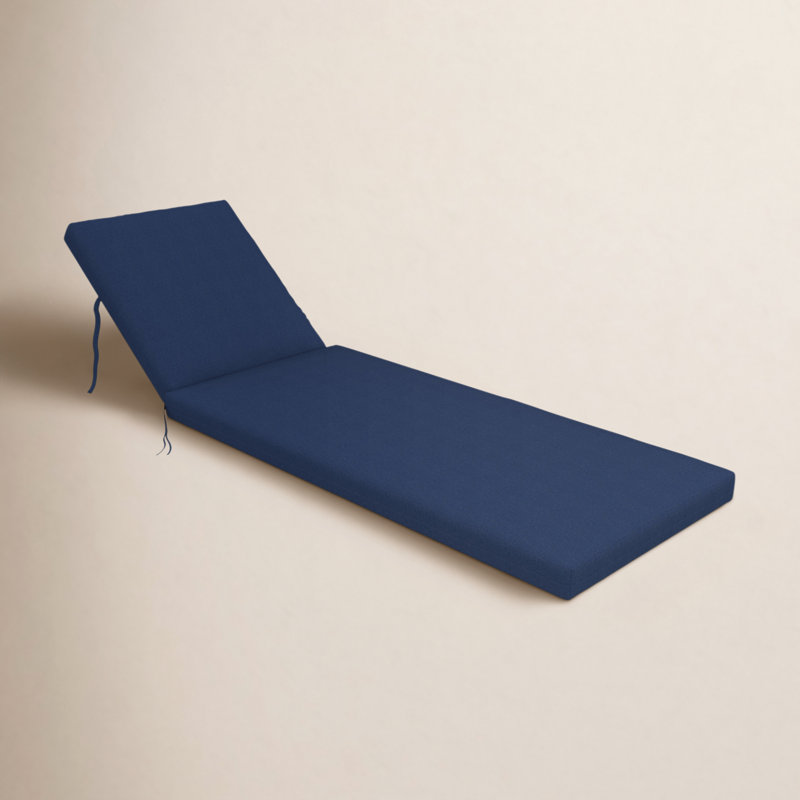 Amala Sunbrella® Outdoor Chaise Lounge Cushion, 23" x 29"/25" x 47" , Canvas Navy Sunbrella® Canvas