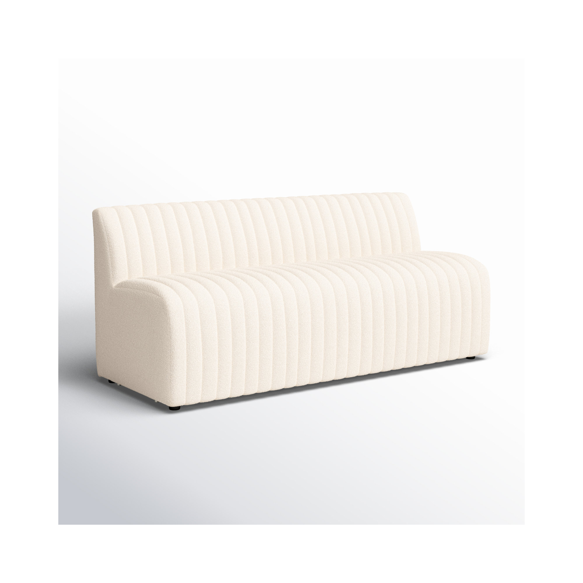 Brandt Bench, Capri Oatmeal Boucle, 31.5" H x 72" W x 28" D