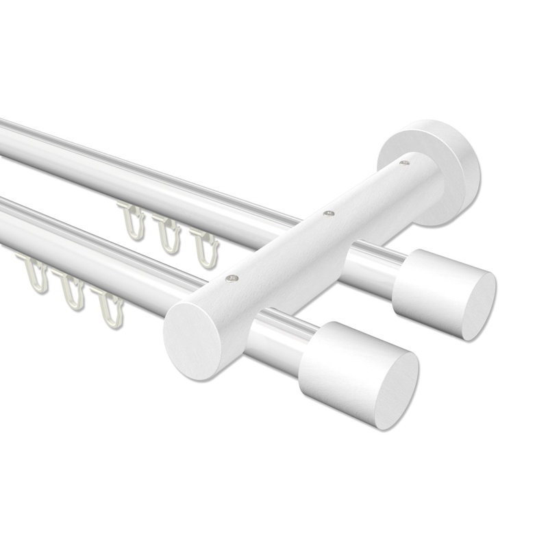 Cadwell Adjustable 2cm Double Curtain Pole, 5cm H x 480cm W x 18cm D