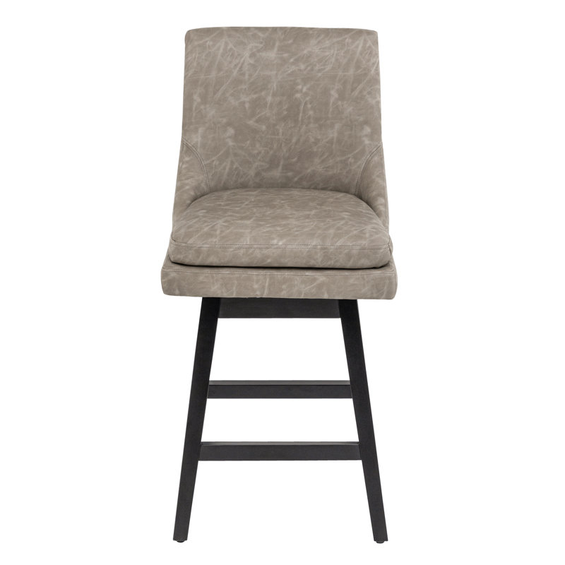 Lark Manor™ Counter Stools,26"360 Free Swivel Counter Height Bar Stools With High Back For Bar And Kitchen Island,Set Of 1,PU Leather