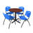 Cain Round X-Base Breakroom Table & 4 M Stack Chairs-32520519