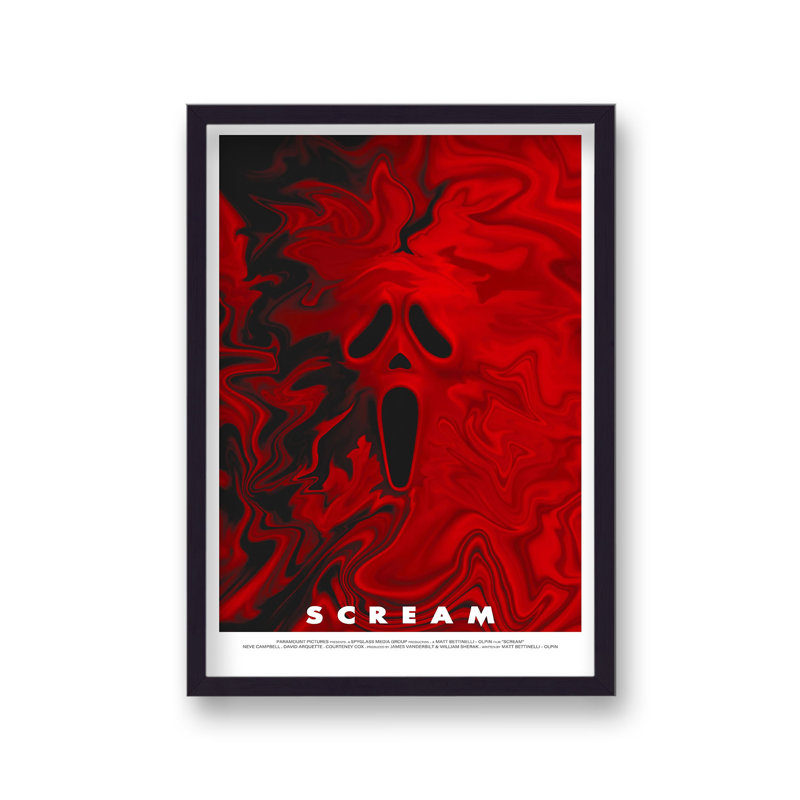 Scream V7 Ghostface Dep Blood Red Face Reimagined Movie - Single Picture Frame Print