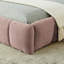 Structure de lit rose très grand avec tête de lit - Tissu d'ameublement en chenille épais sans sommier tapissier 88,5 po x 85,5 po x 24 po