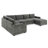 119 Inch U-Shaped Sectional Sofa With Chenille Fabric, Cup Holders, Oversized Chaise, And Irregular Corner Design For Maximum Comfort And Style-1475777598