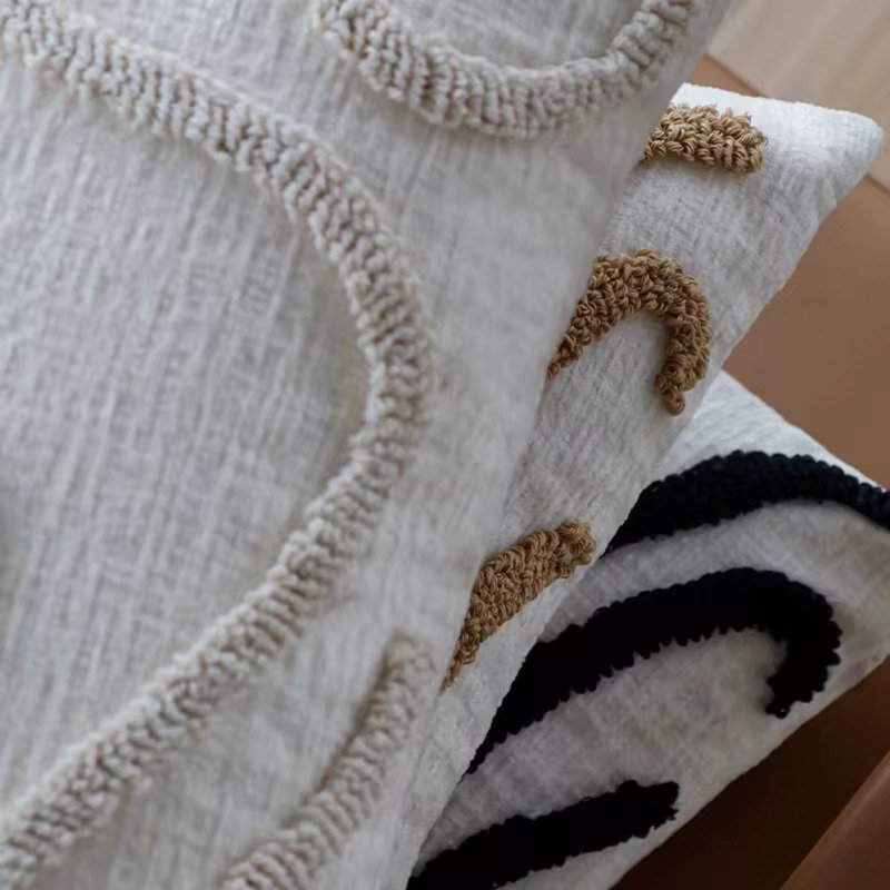 Housse de coussin Modern, Crème/brun