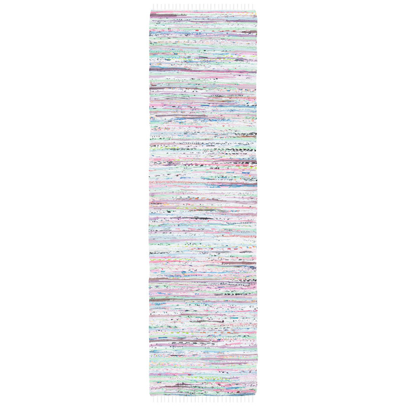 Fales Rug Hand Woven Cotton Striped Rug, Runner 2'3" x 8'