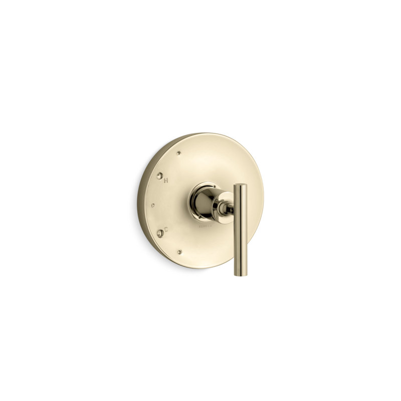 Garniture de valve Kohler Purist Rite-Temp avec poignée levier, Or éclatant de style français