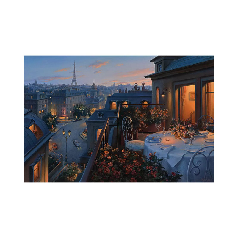 Paris Evening by Evgeny Lushpin - Wrapped Canvas Print, 20.32 cm H x 30.48 cm W x 1.91 cm D