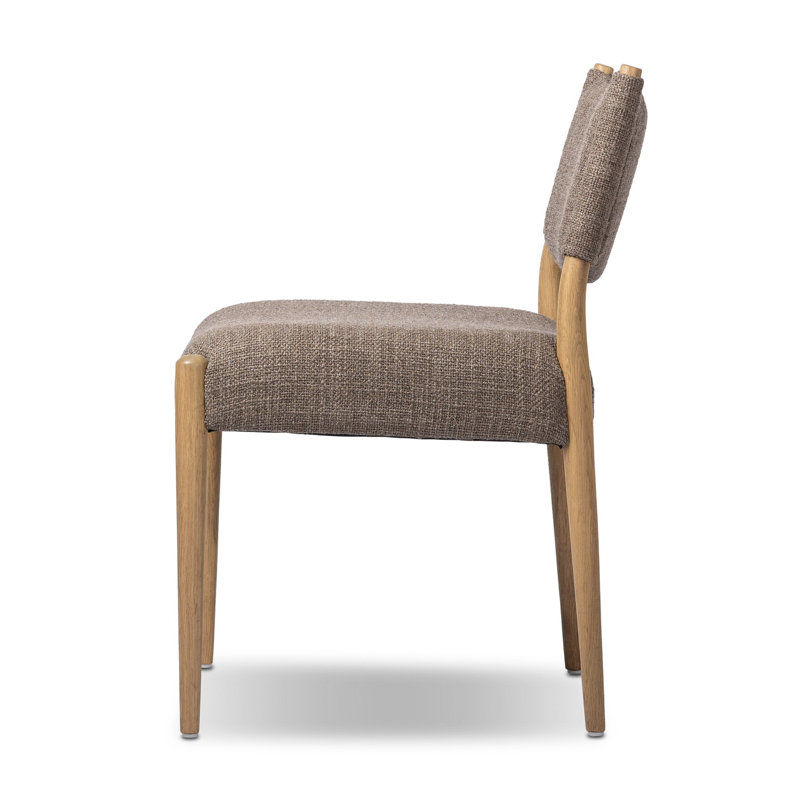 Tara Yokum Armless Dining Chair, Saxon Mink, Natural Oak