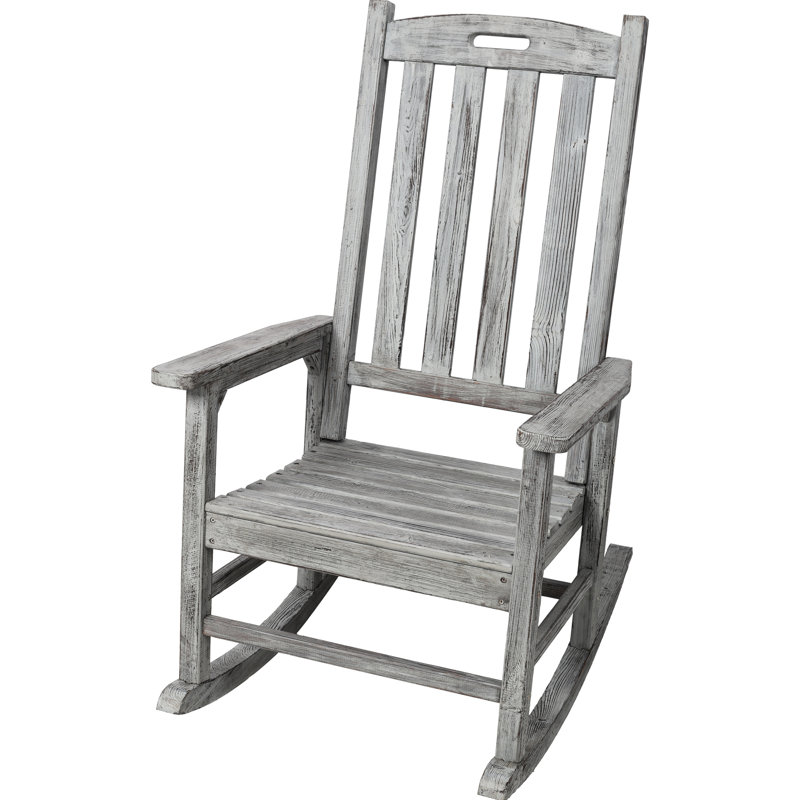 Gris, bois, chaise berçante surdimensionnée, siège large, dossier haut, détente dans n'importe quel décor intérieur ou extérieur, assemblage facile, chaise berçante en bois surdimensionnée, chaise berçante et utilisation en douceur, confortable, divers