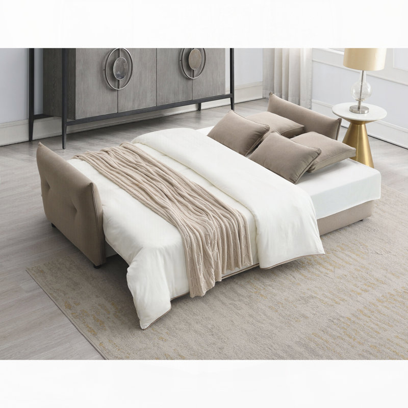 Canapé en tissu avec canapé-lit, Beige Fabric