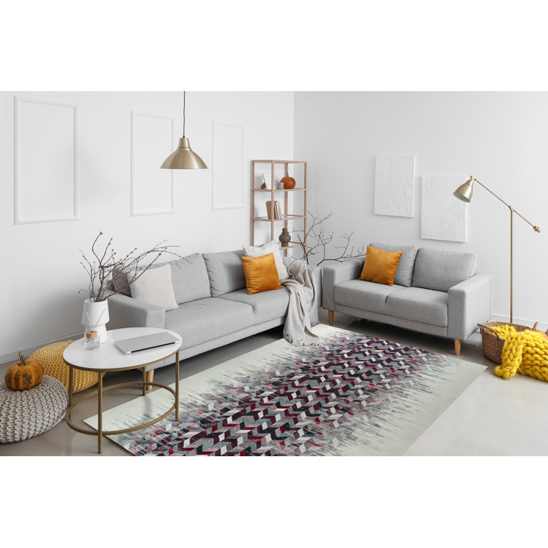Tapis en laine tissé à plat Brenda, Rectangle de 10 pi x 14 pi