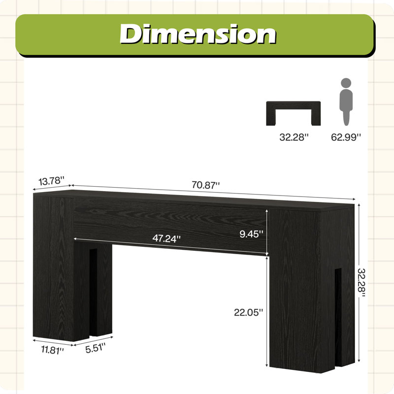 Table de vestibule, console, table de couloir en bois