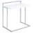 White High Gloss Rectangular Top Snack Table With Metal Legs.
