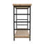 Console 48 po x 16 po x 32 po à 2 niveaux en bois et fer avec structure noire et tablette de rangement, industrielle / moderne / minimaliste