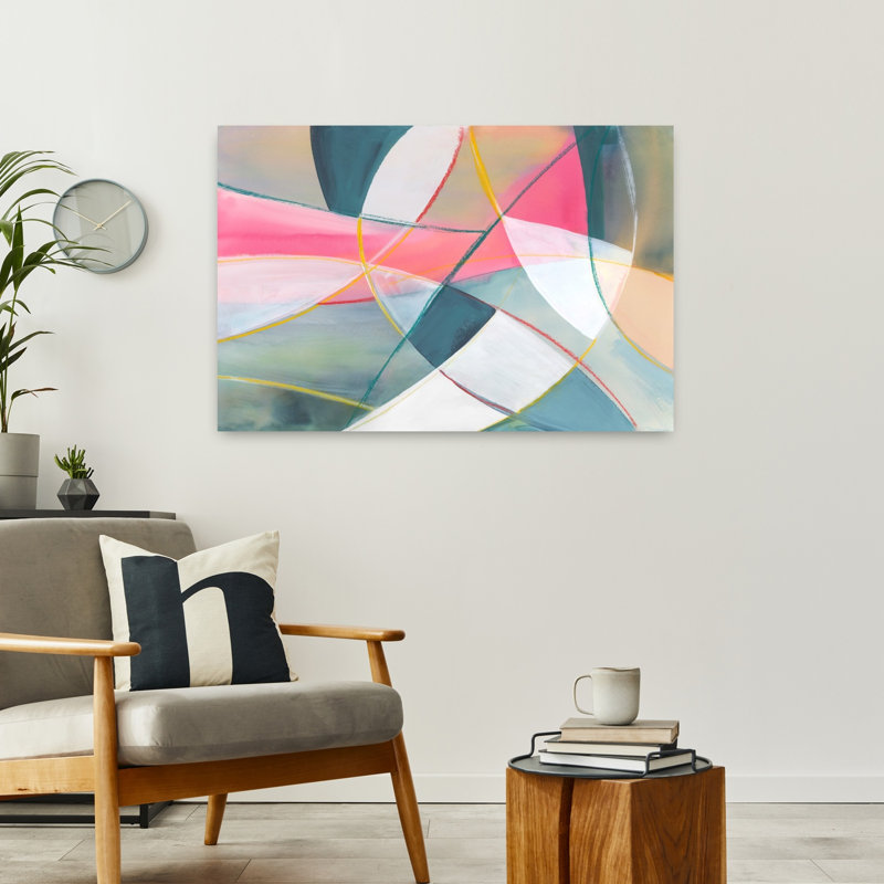 «Geometric Harmony In Motion», art mural contemporain abstrait, H 24 po x l 36 po