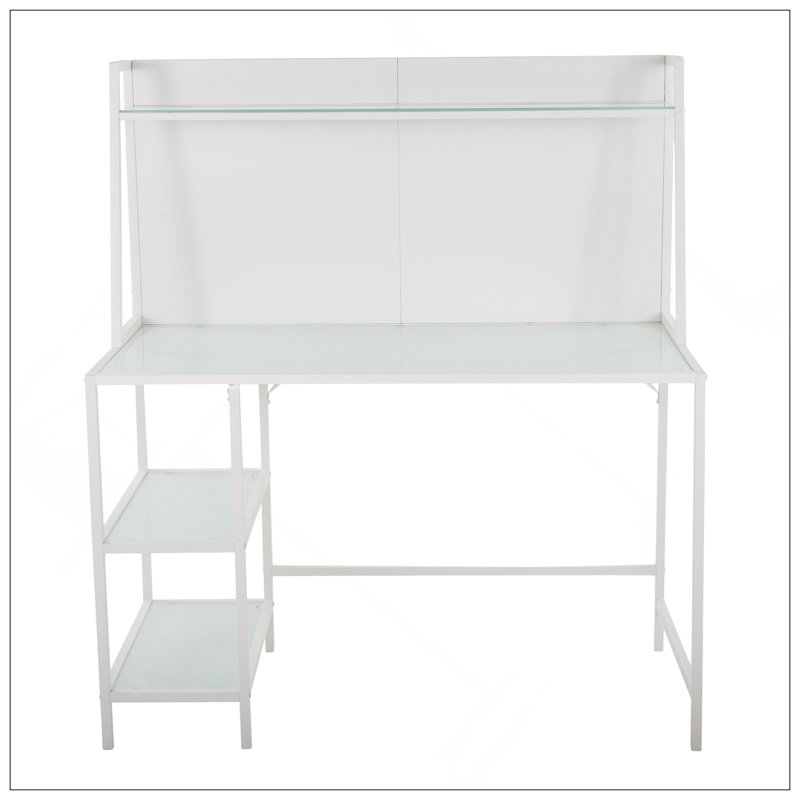 Bureau moderne et durable en verre givré et en métal pour un espace de travail élégant