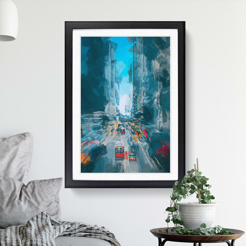 Toronto in Canada in Abstract - Picture Frame Graphic Art Print, 76cm H x 50cm W x 2cm D, Black