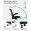 Chaise de bureau avec support lombaire réglable et accoudoir rabattable, chaise d'ordinateur en filet respirant pour bureau à domicile, noir