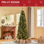 Prelit Artificial Pencil Christmas Tree with Warm White LED Light-1273010729