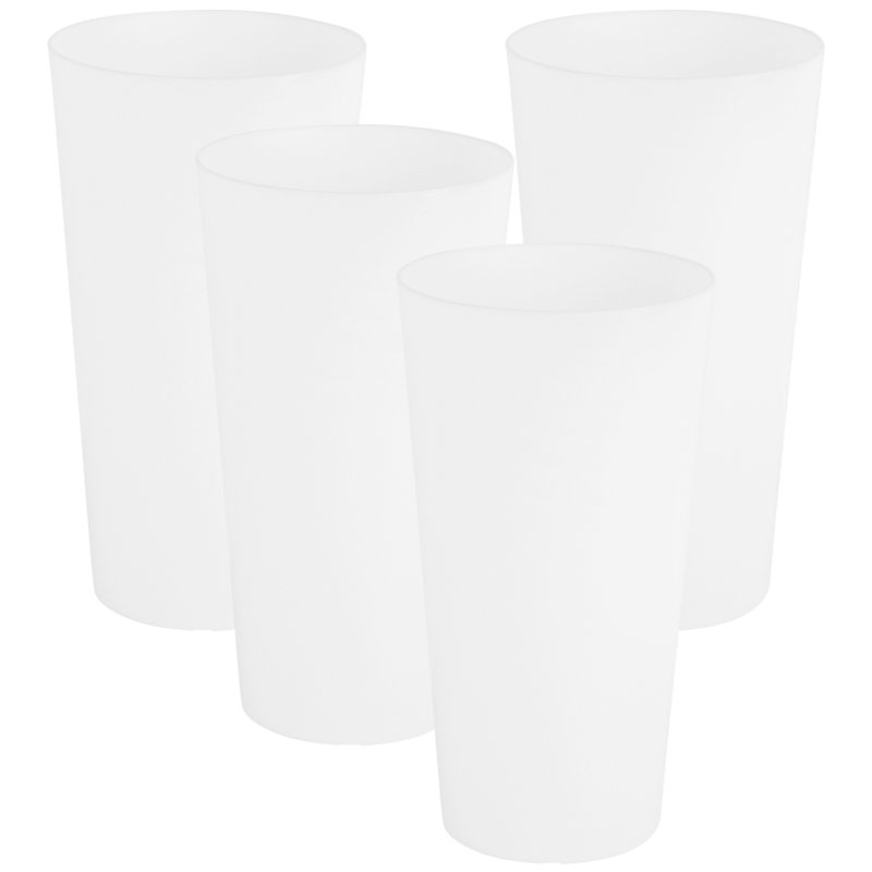 Wham Studio Round Planter Cover, White, 33cm H x 18cm W x 18cm D