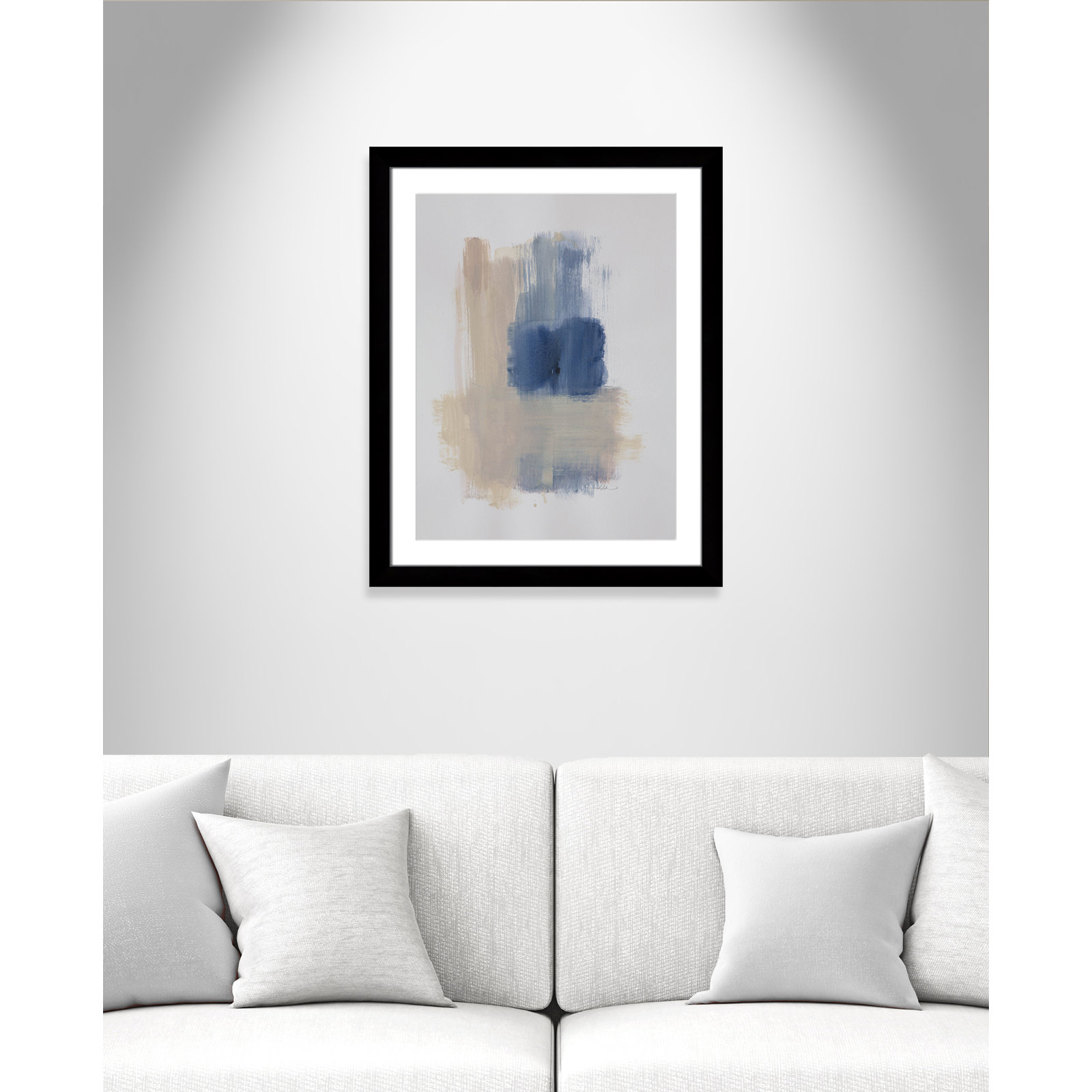 Esmeray "Powder Room Wash III" Print, 31" H x 25" W x 1.25" D  , Black Cube Frame Matted