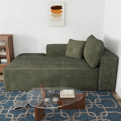 Chaise Boneless Cloudy, aucun assemblage requis, chaise rembourrée moderne en velours côtelé avec assise profonde