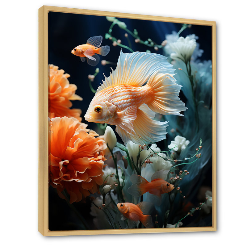 Coral Butterflyfish Aquamarine Adventure II sur impression sur toile, H 44 po x l 34 po x P 1,5 po, Cadre naturel flottant