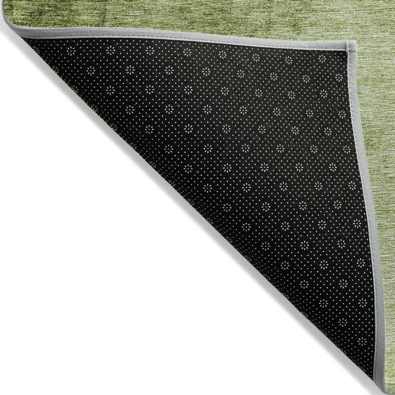 HomeRoots 3' X 5' Olive Green And Artichoke Green Ombre Washable Indoor Outdoor Area Rug