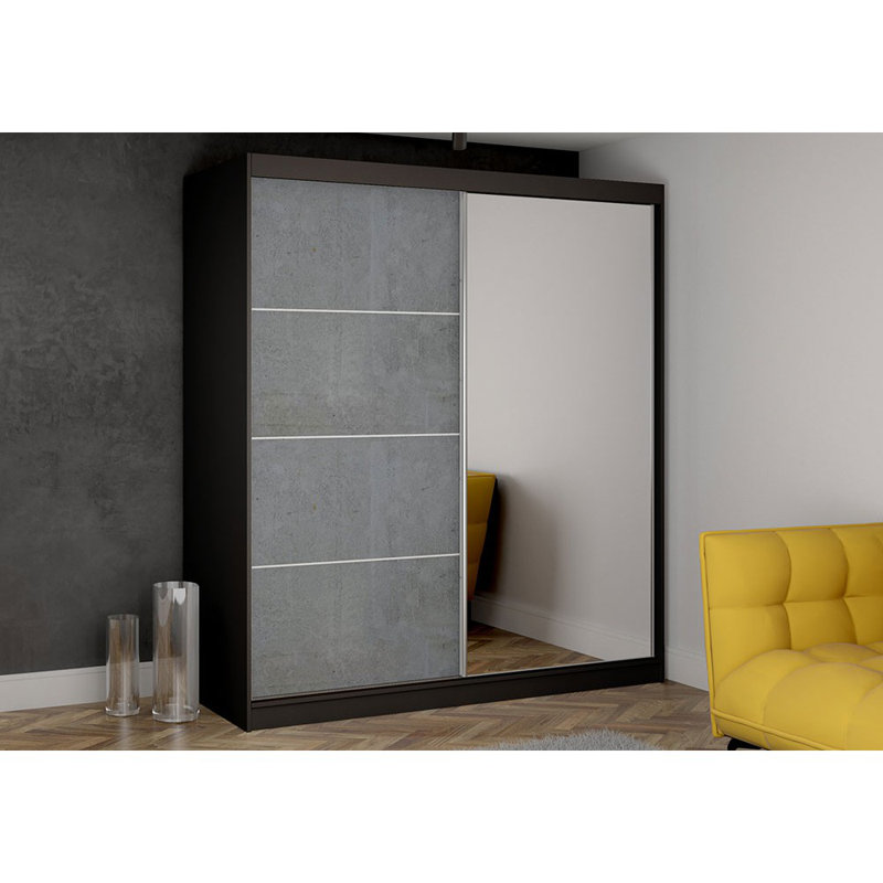 Enja 2 Door Wardrobe, Black