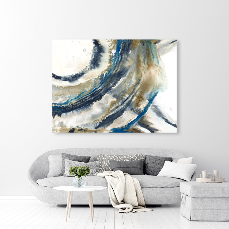 Cerulean Rings Print by Blakely Bering, Glass Coat, 54" H x 72" W