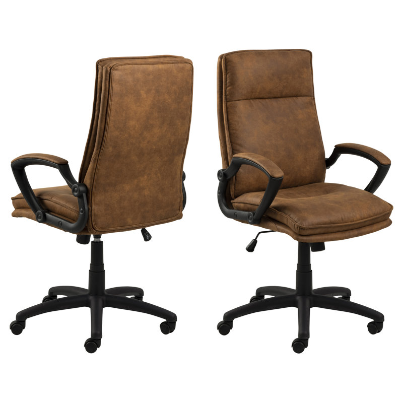 Vanlue Polyester Blend Executive Chair, Brown