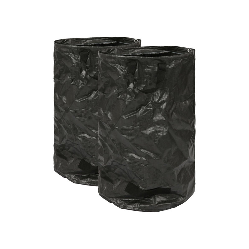 120L Garden Waste Bags with Handles - Black - 2x