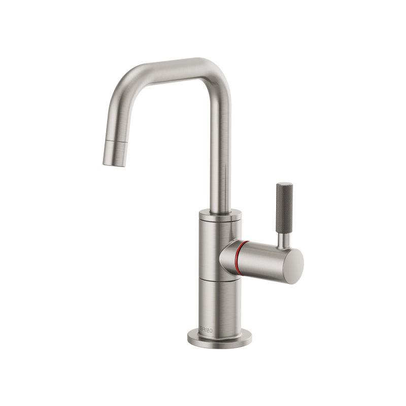 Litze® Instant Hot Faucet with Arc Spout and Knurled Handle, Stainless