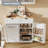 35.4" Kitchen Island with Drop Leaf & Tilt-Out Trash Cabinet, Rolling Cart with Lockable Casters for Small Kitchen Organization-114195619