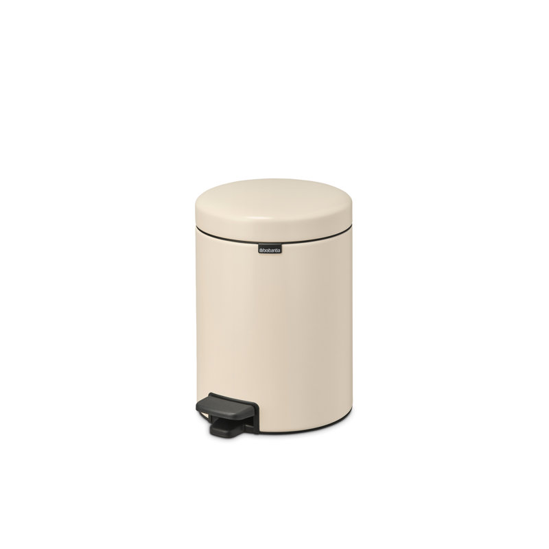 Brabantia NewIcon Step On Trash Can, 1.3 Gallon (5 Liter), Soft Beige