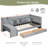 Twin Size Velvet Upholstered Daybed with Storage Drawers, Shelves, Flip Cabinets & Side Table-1151047965