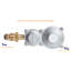 Régulateur horizontal compact de propane LP à deux étages 150K BTU avec POL pour véhicules récréatifs, fourgonnettes et remorques Flame King