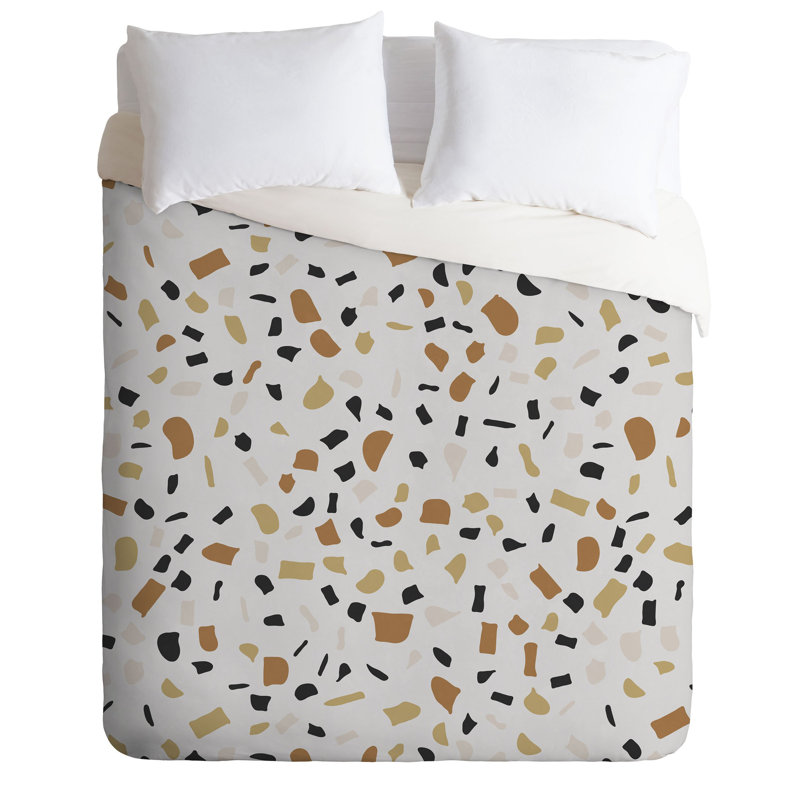 Alisa Polyester Geometric Shapes Duvet Cover, Queen Duvet Cover + 2 Shams
