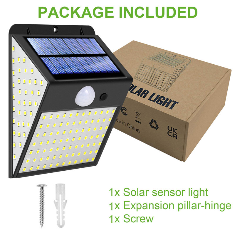 LED Solar Power Dusk to Dawn Outdoor Security Wall Pack with Motion Sensor (pack of 6)
