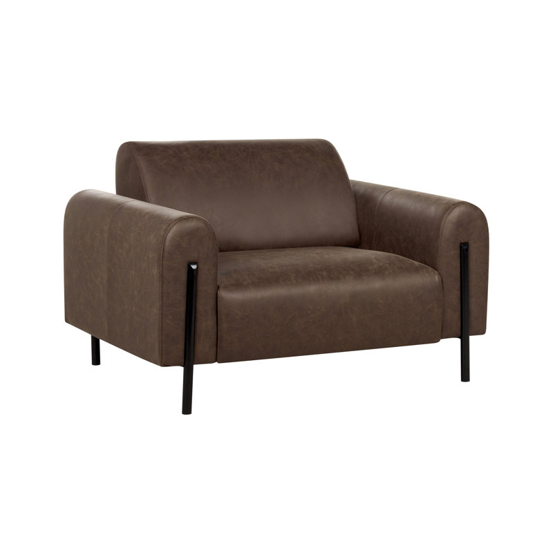 Darletta Upholstered Armchair, Dark Brown Fabric