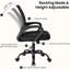Chaise de bureau ergonomique - Fauteuil de bureau robuste avec accoudoirs rabattables, similicuir, fauteuil roulant réglable en hauteur et pivotant-16788049