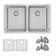 Stylish Avila 29" Dual-Mount Double Bowl Stainless Steel Kitchen Sink with Grids and Strainers