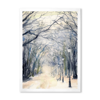 " Alley Of Trees In The Park " Watercolor Print