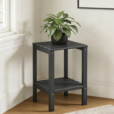 23.5" HDPE 2-Tier Tall Outdoor Sidetable